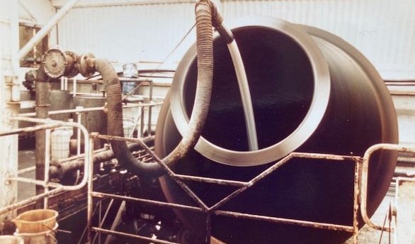 Turbomix Drum at Baily's - these could be used for scouring, pickling, tanning and dyeing Photo: Terry Gulliford