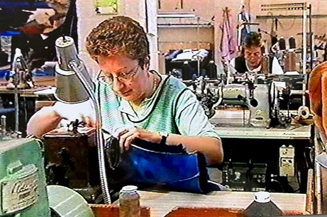 Fran Truscott stitching at Baily's, early 90s
Photo: Fran Truscott