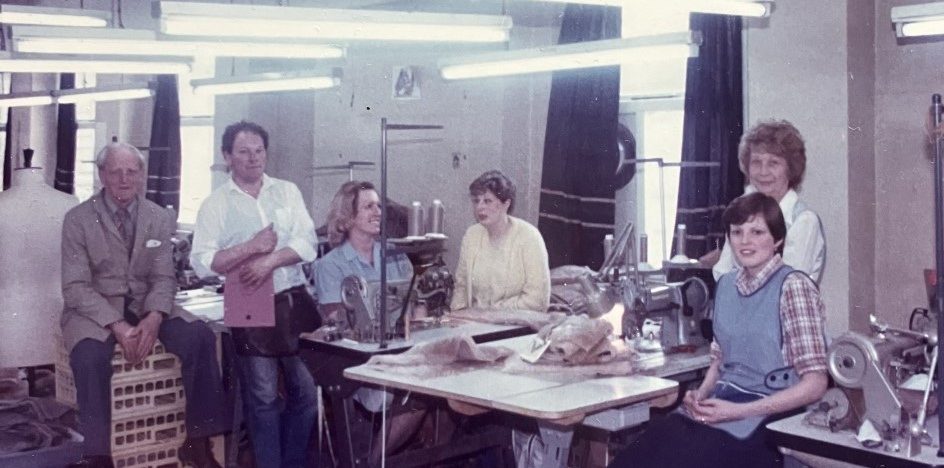 Phyllis Taylor (far right) with colleagues in the Baily's work room Photo: Gillian Baldwin