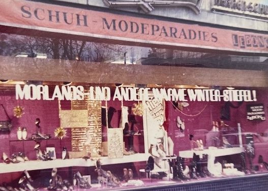 A shoe shop in Wiesbaden, Germany, displaying Morlands footwear Photo: Sally Hill