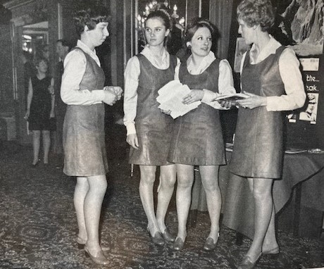 Caroline at the Café Royal in London. Morlands produced these dresses in 1968
Photo: Morlands Magazine, Spring 1968