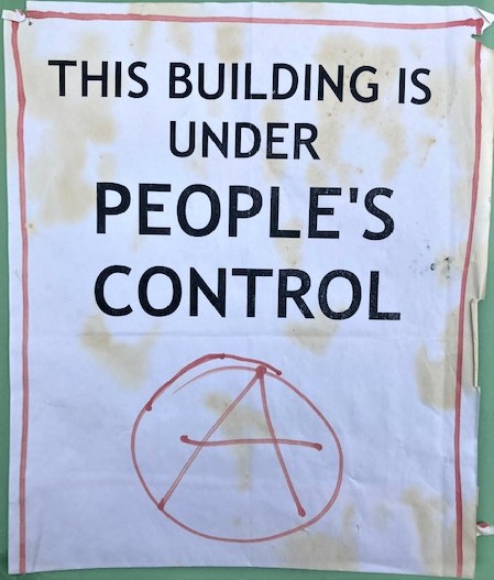 Sign from the occupation campaign
